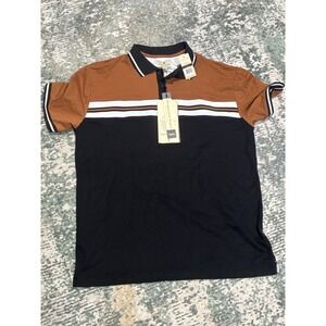 Scott James NWT XL Men's Gold Black White Polo